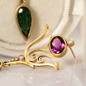 Tourmaline Quilled Tulip Earrings