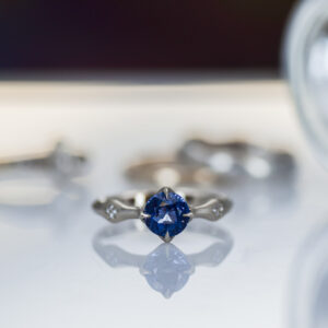 Solitaire Rosebud Sapphire Engagement Ring