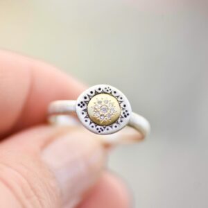 Seeds of Harmony Charm Ring with Diamonds