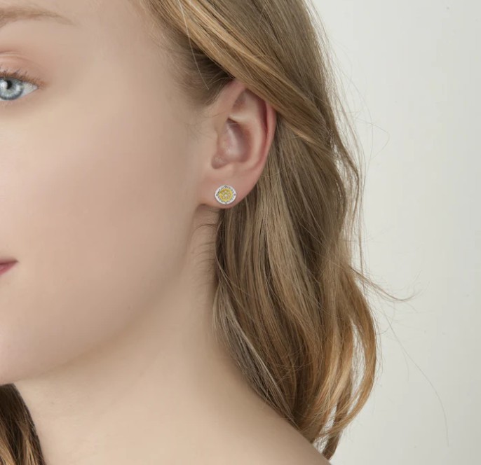 Mixed Metal "Seeds of Harmony" Studs with Gem