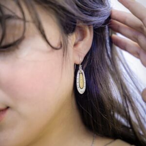 Mixed Metal "Shooting Star" Diamond Earrings