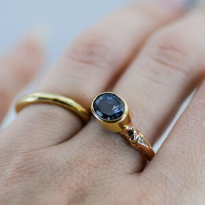 Blue Spinel Twig Ring