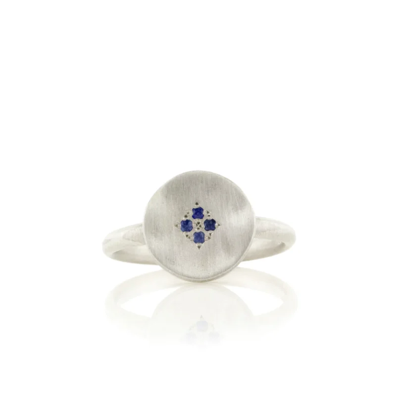 Sapphire Four Star Wave Ring - Sapphire