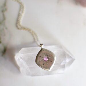 Stargaze and Pink Sapphire Pendant