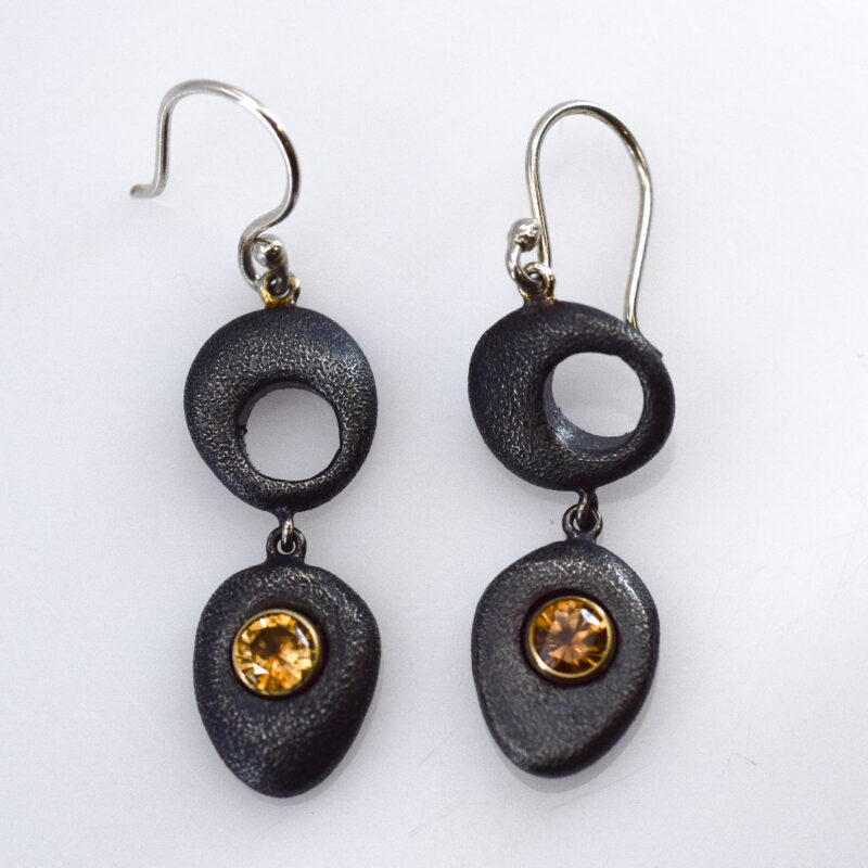 Lucky Stone Oxidized Citrine Drops - Image 3