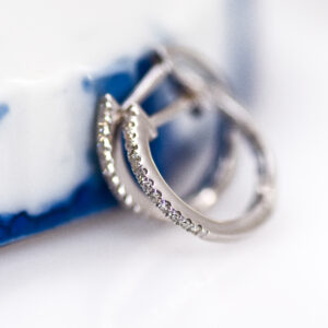 White Gold Diamond Basic Hoops