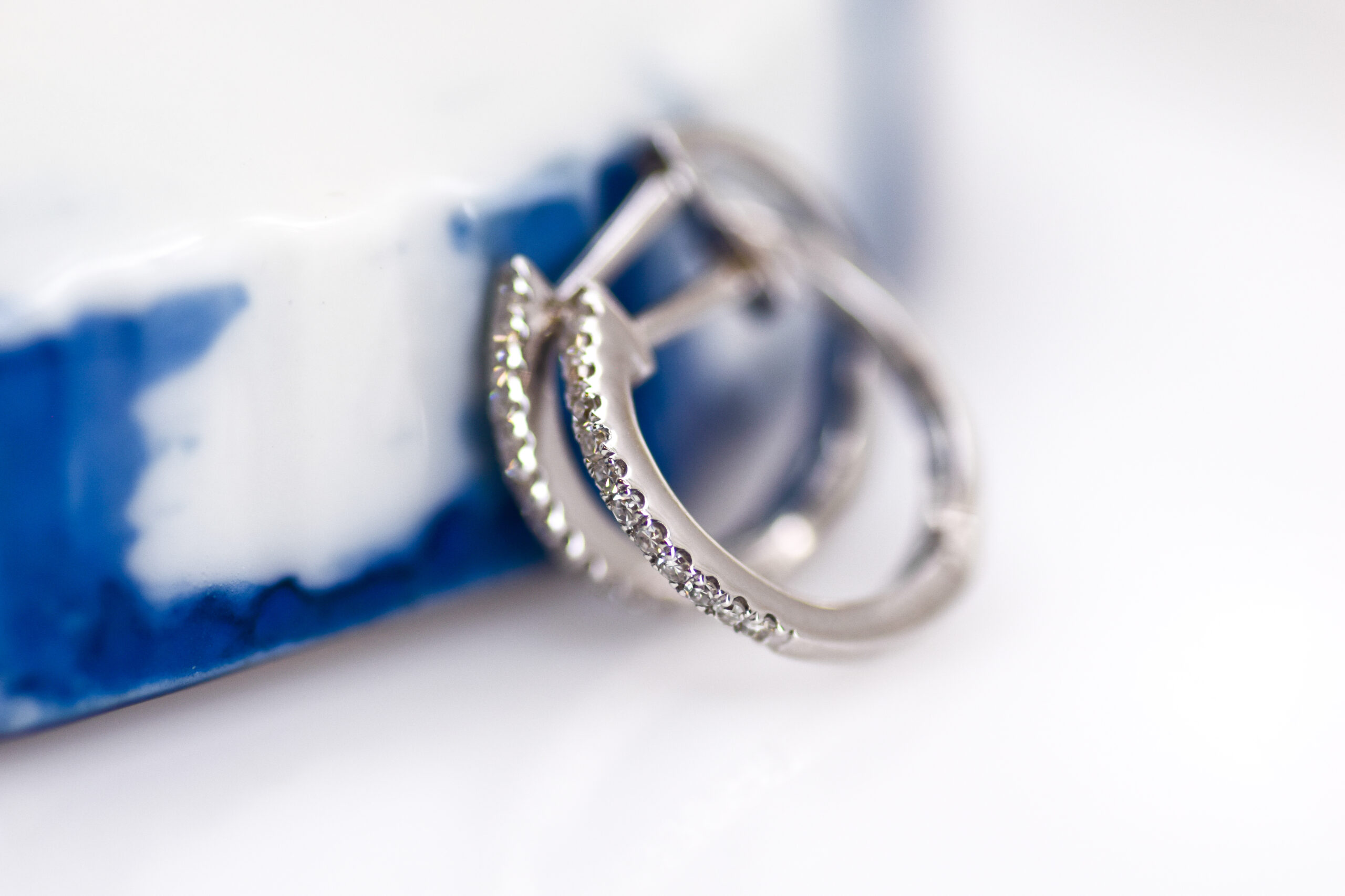 White Gold Diamond Basic Hoops