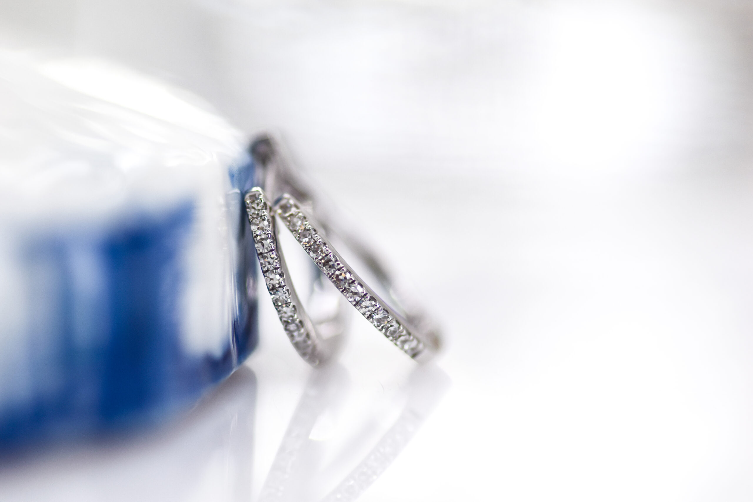 White Gold Diamond Basic Hoops - Image 2