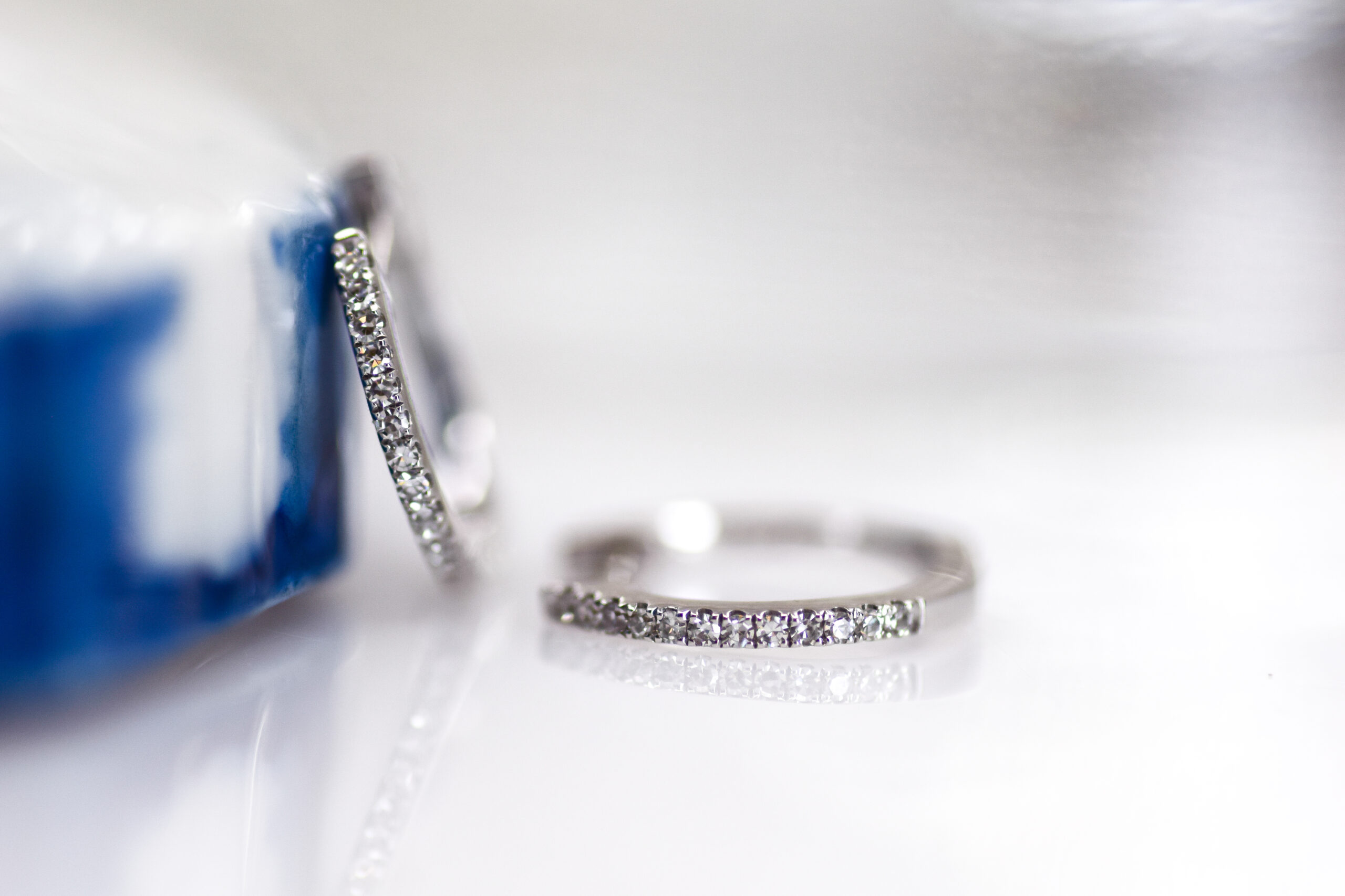 White Gold Diamond Basic Hoops - Image 3