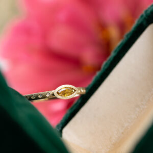 East-West Yellow Diamond Ring