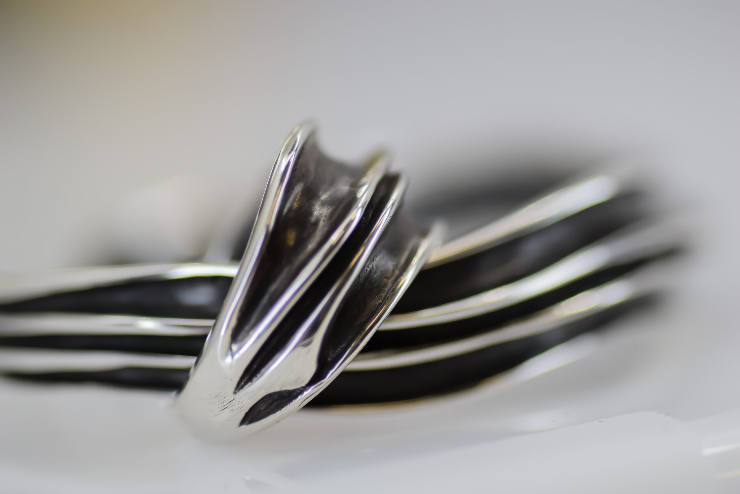 Oxidized Silver Waves Cuff Bracelet - Image 5