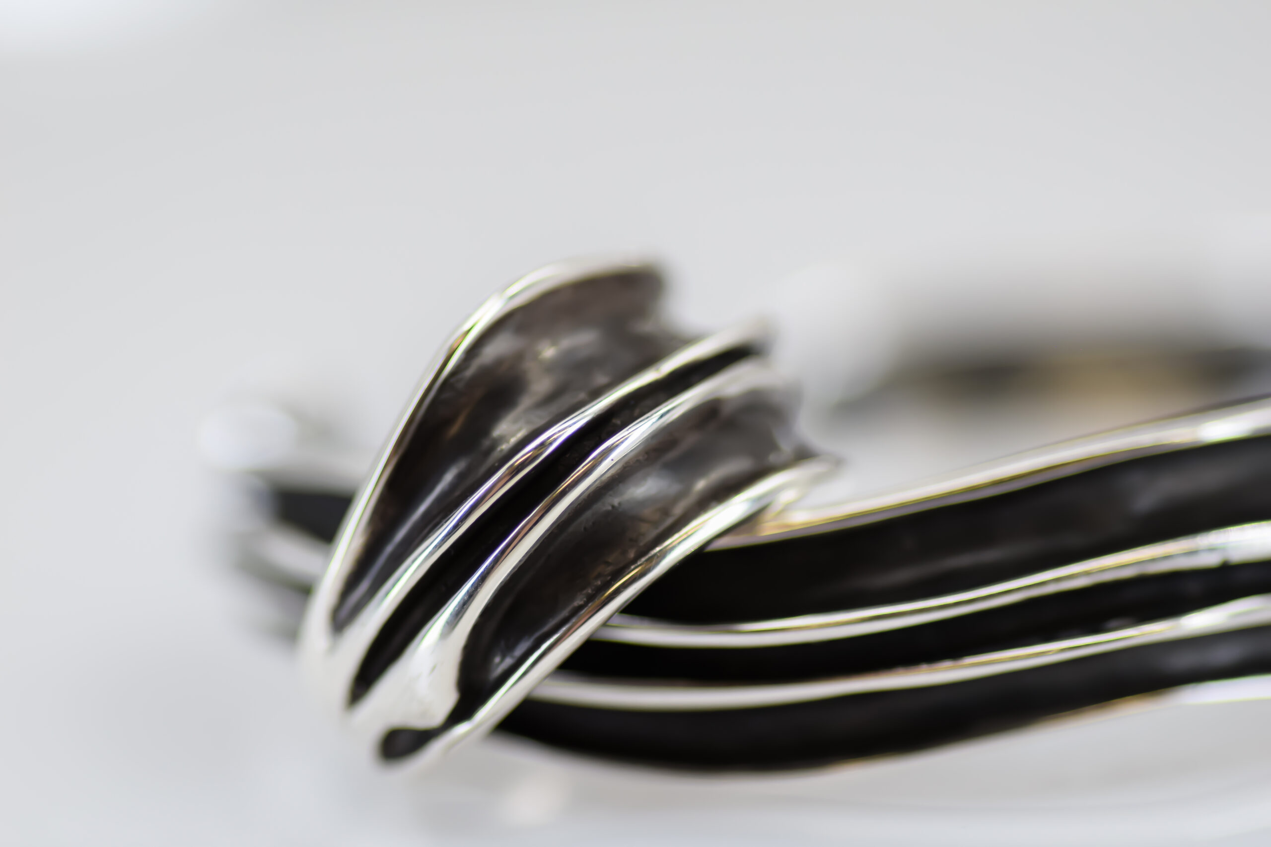 Oxidized Silver Wide Waves Ring - Image 2