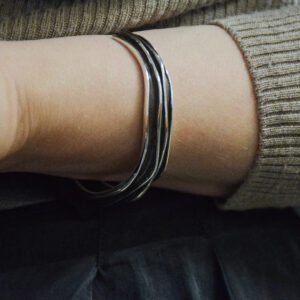 Oxidized Silver Waves Cuff Bracelet